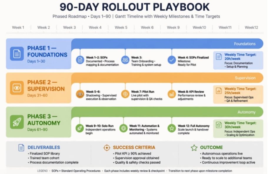 The 90-Day Rollout Playbook for Lean Operations